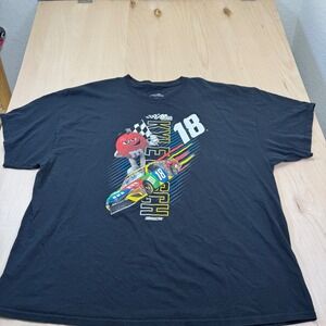 Joe Gibbs Racing M&M 18 NASCAR‎ Black T-Shirt Mens 3XL Cotton